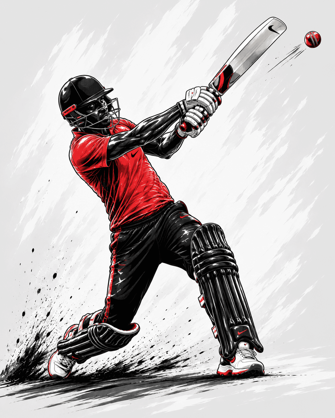 Cricketer batting