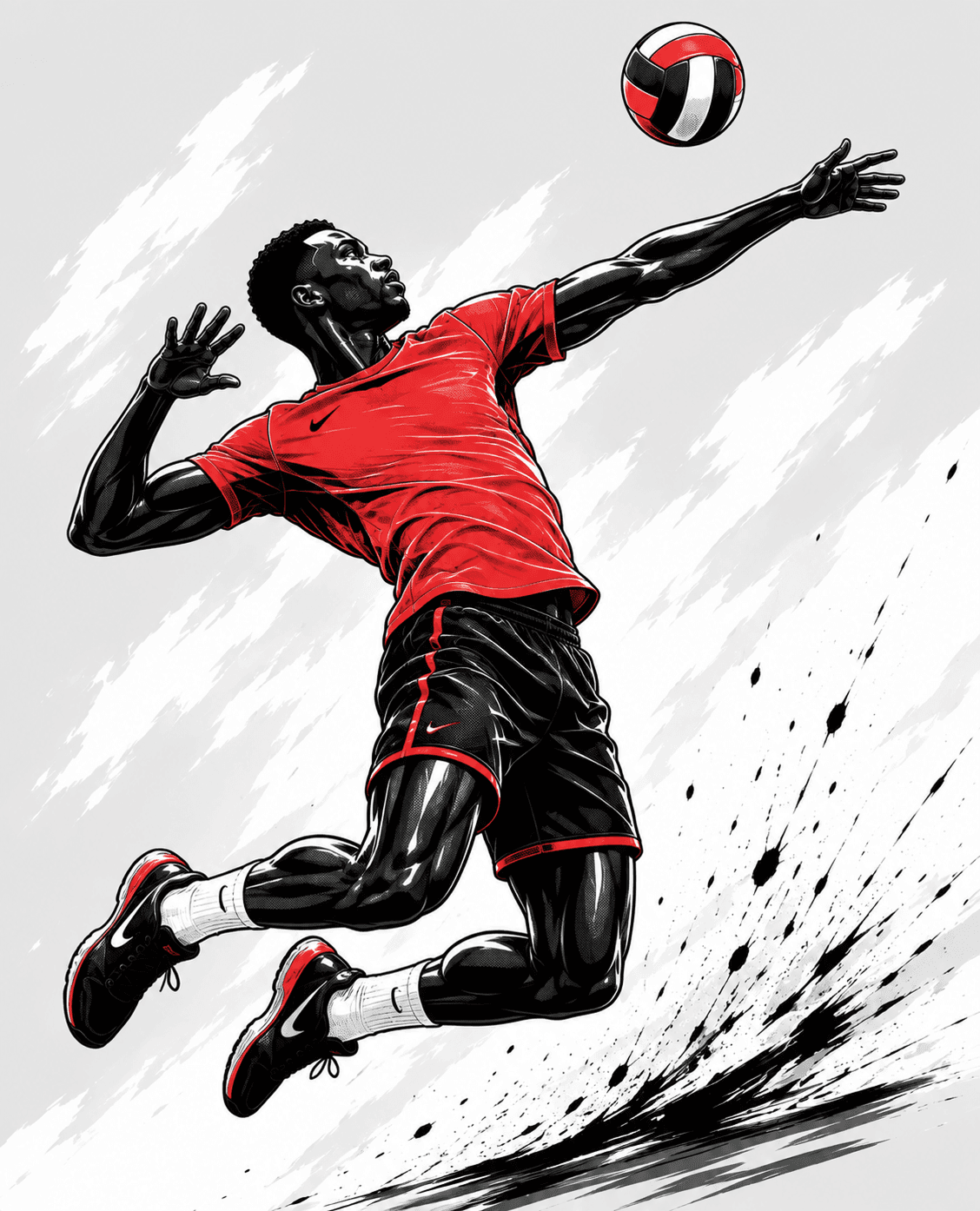 Volleyball player in action